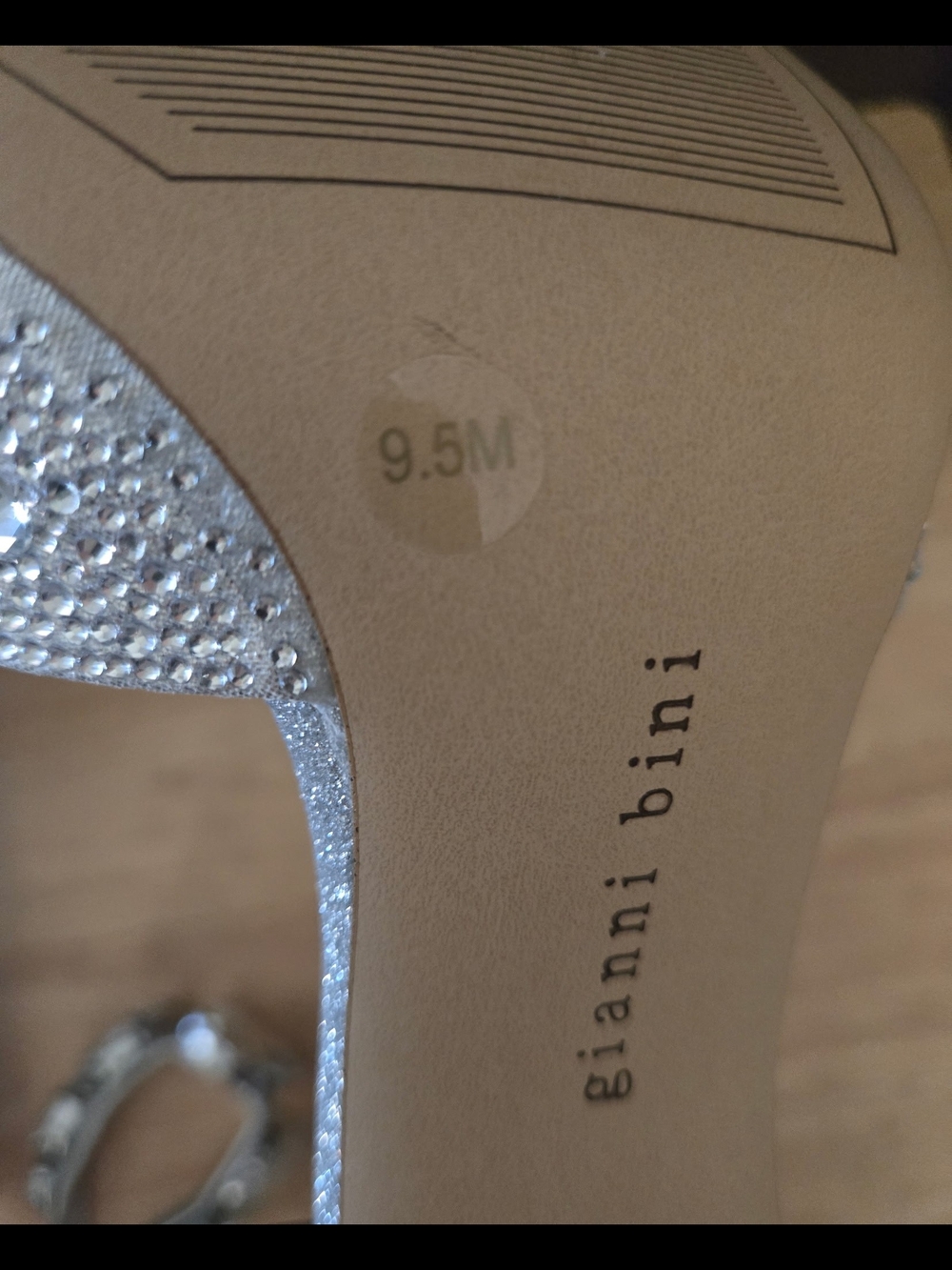 Gianni Bini Oaklynn Rhinestone Jeweled Ankle Cuff Dress Sandals  Size  9.5 - Picture 7 of 10